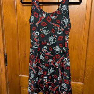 DC Comics Harley Quinn Black Skater Dress Size Small